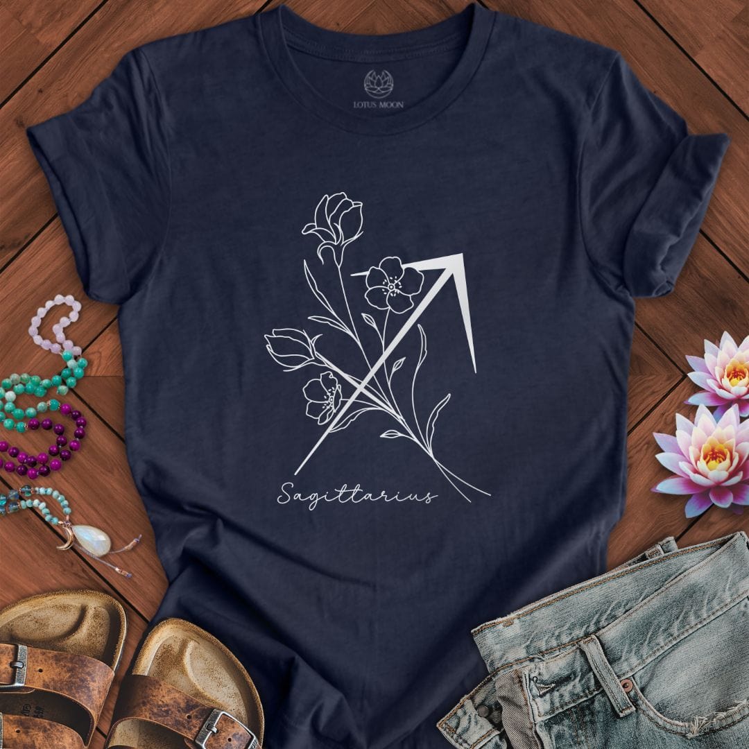 Lotus Moon Co. T-Shirt Boho Sagittarius Tee Heather Midnight Navy / S