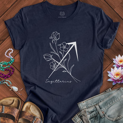 Lotus Moon Co. T-Shirt Boho Sagittarius Tee Heather Midnight Navy / S
