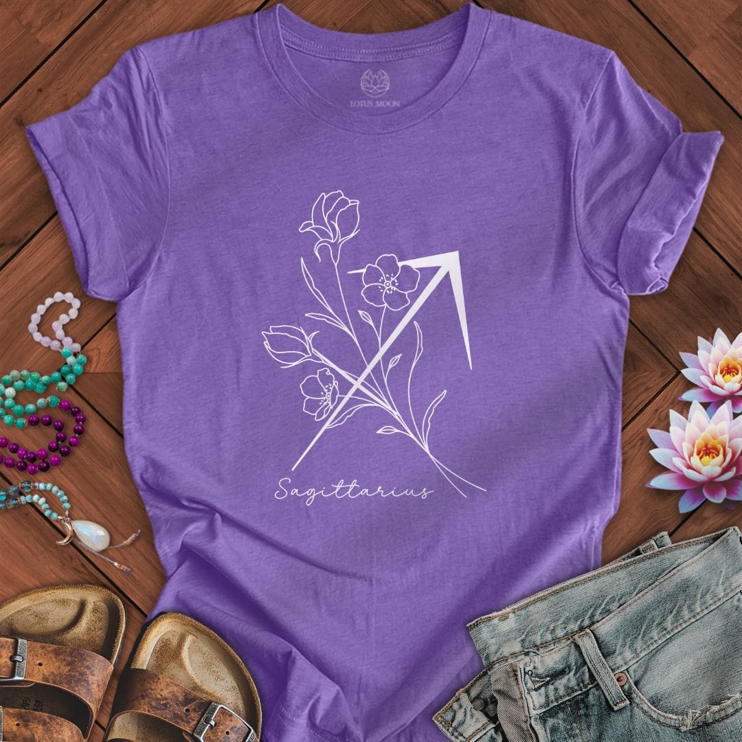 Lotus Moon Co. T-Shirt Boho Sagittarius Tee Heather Team Purple / S