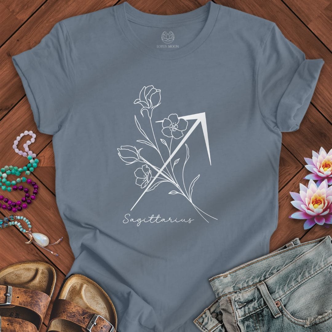Lotus Moon Co. T-Shirt Boho Sagittarius Tee Steel Blue / S