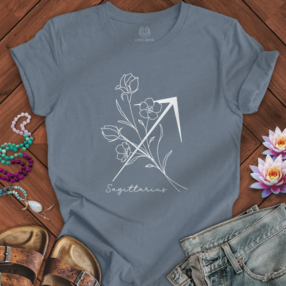 Lotus Moon Co. T-Shirt Boho Sagittarius Tee Steel Blue / S