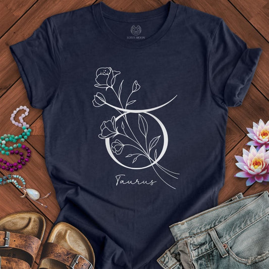 Lotus Moon Co. T-Shirt Boho Taurus Tee Heather Midnight Navy / S