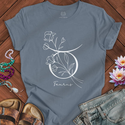 Lotus Moon Co. T-Shirt Boho Taurus Tee Steel Blue / S