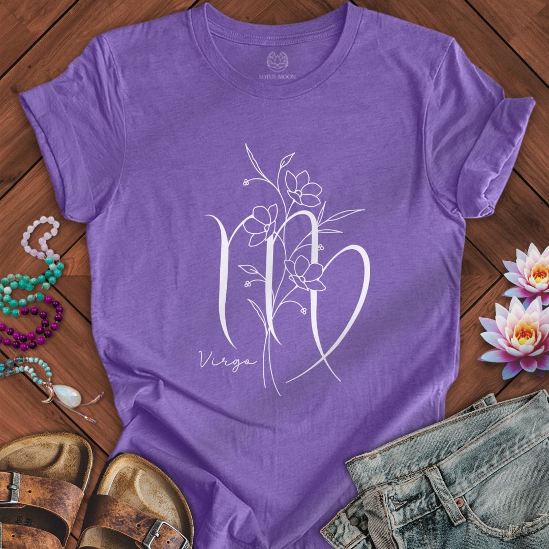 Lotus Moon Co. T-Shirt Boho Virgo Tee Heather Team Purple / S