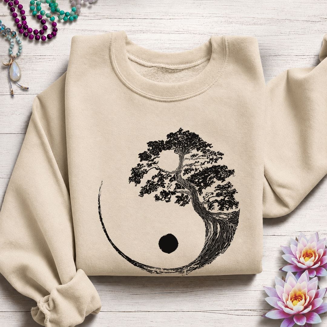 Printify Sweatshirt Bonsai Yin Yang Sweatshirt S / Sand