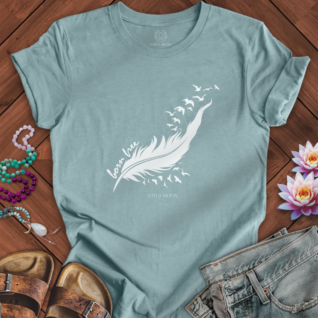 Born Free Tee Heather Blue Lagoon