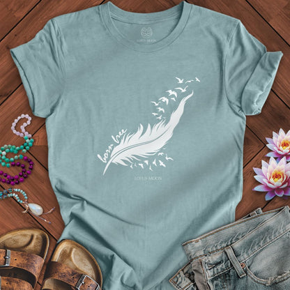 Born Free Tee Heather Blue Lagoon