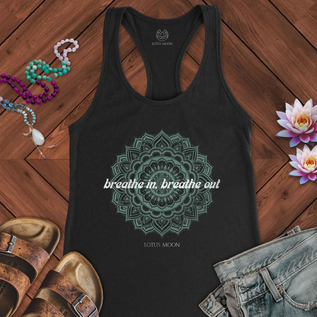 Breathe In Breathe Out Tank Solid Black