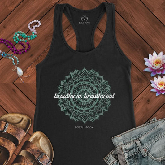 Breathe In Breathe Out Tank Solid Black
