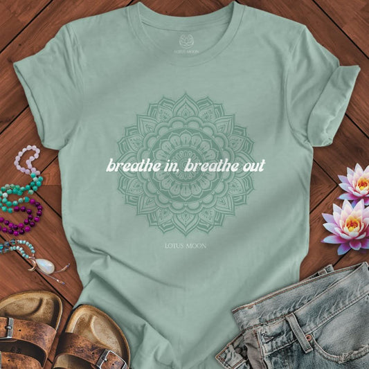 Breathe In Breathe Out Tee Dusty Blue