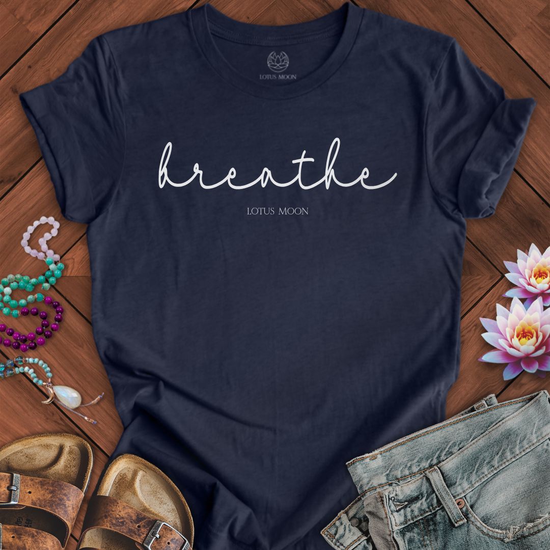 Breathe Tee Heather Midnight Navy
