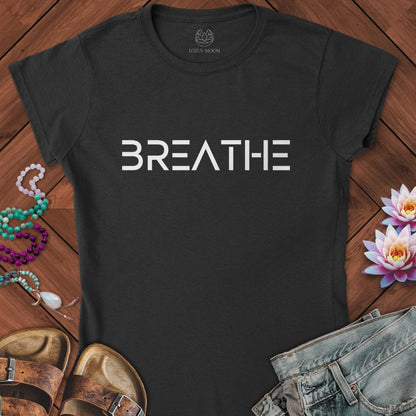 Breathe Text Fitted Tee Black