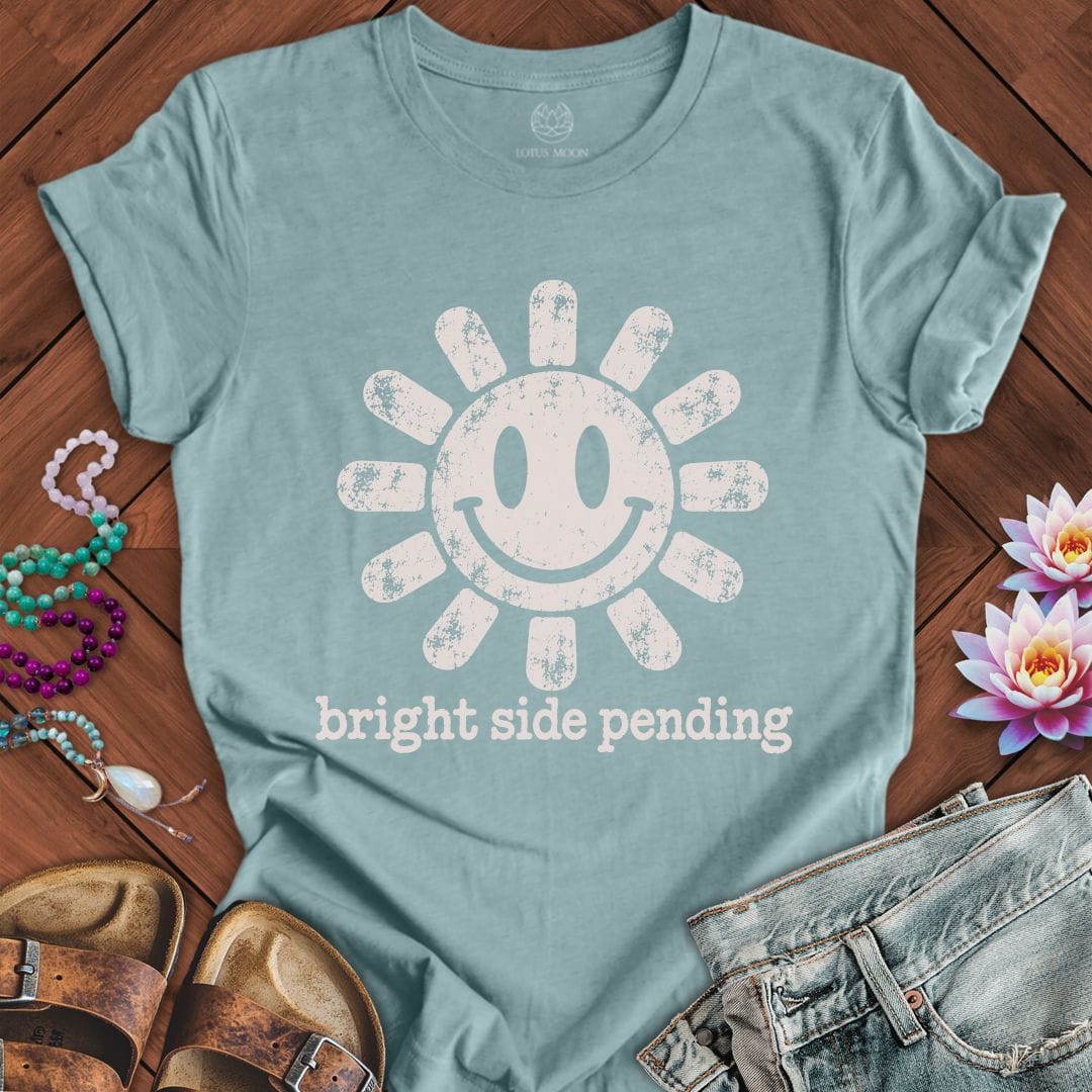 Printify T-Shirt Bright Side Pending Tee Heather Blue Lagoon / S
