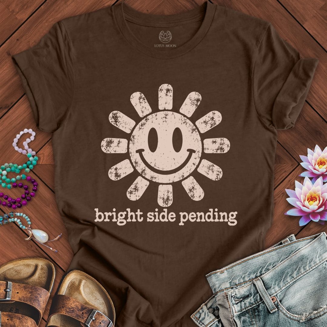 Printify T-Shirt Bright Side Pending Tee Heather Brown / S