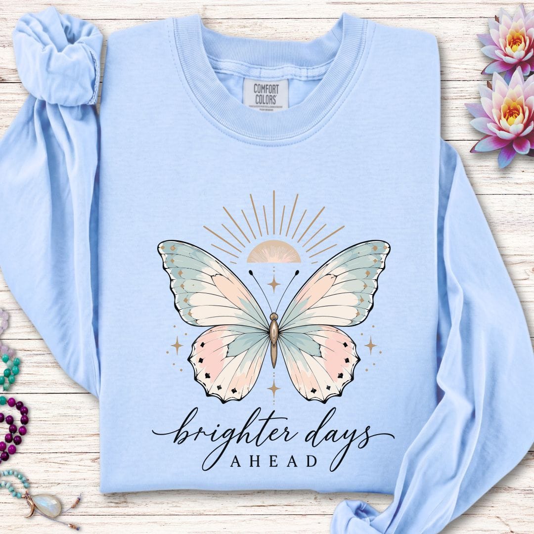 Printify Long-sleeve Brighter Days Ahead Long Sleeve Tee Chambray / S