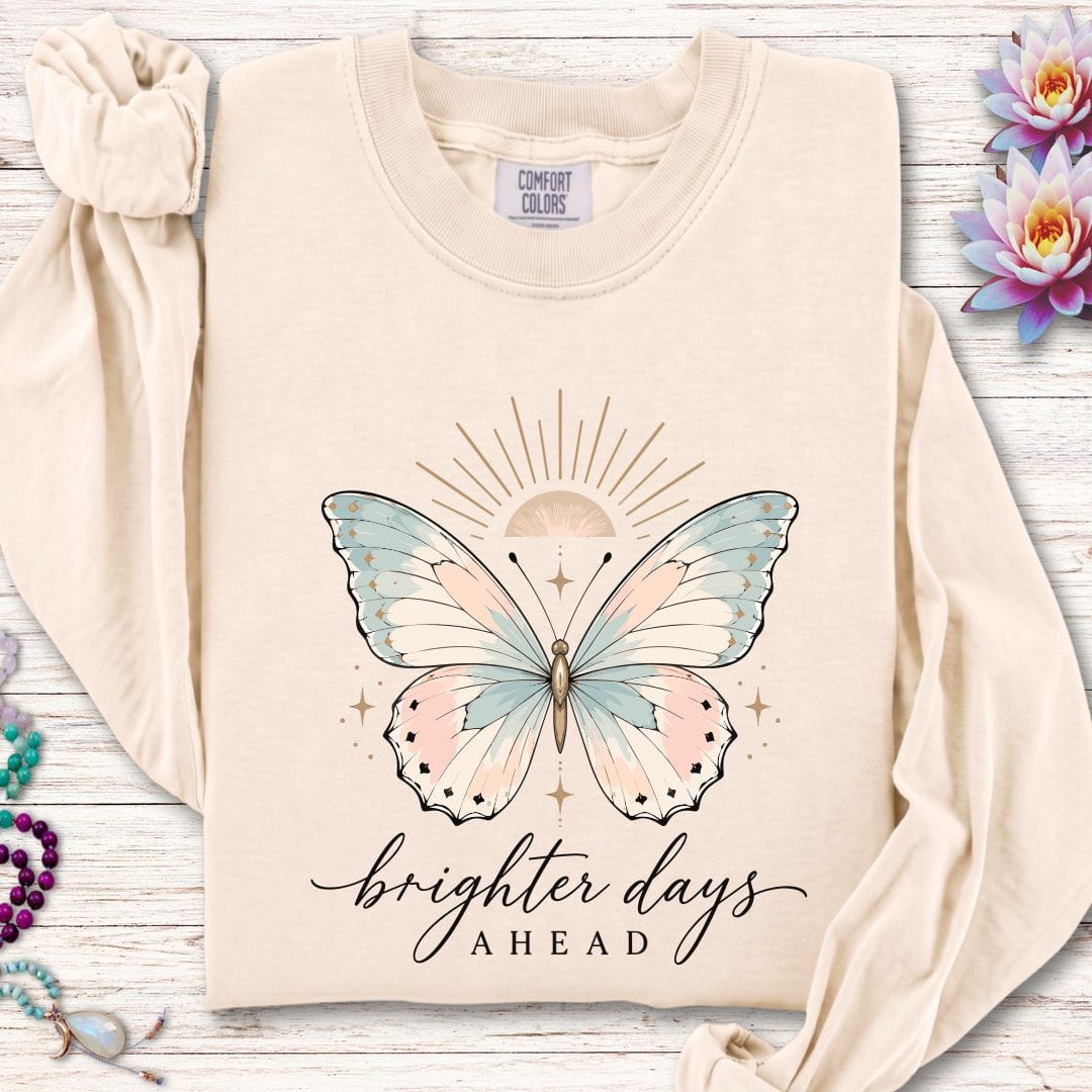 Printify Long-sleeve Brighter Days Ahead Long Sleeve Tee Ivory / S