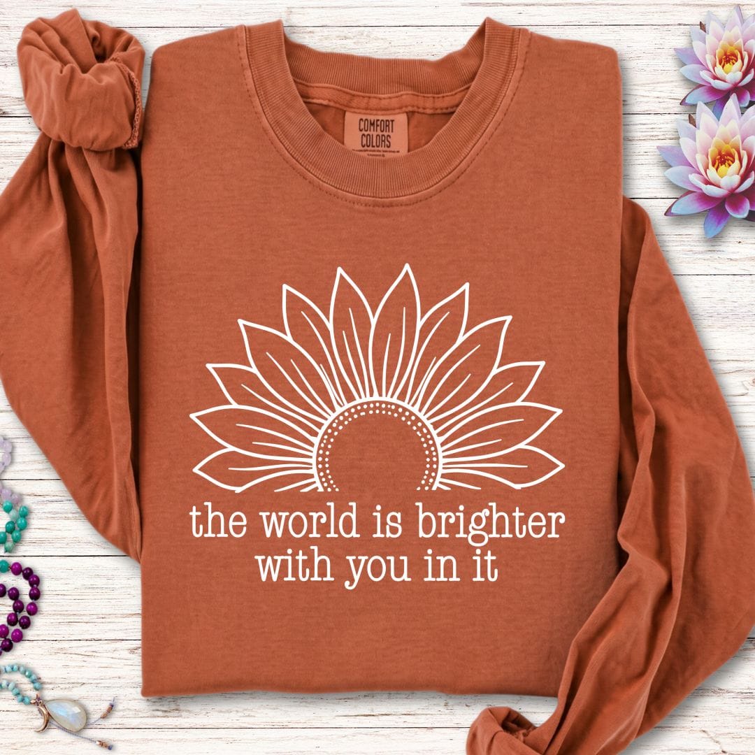 Printify Long-sleeve Brighter World Sunflower Long Sleeve Tee Yam / S