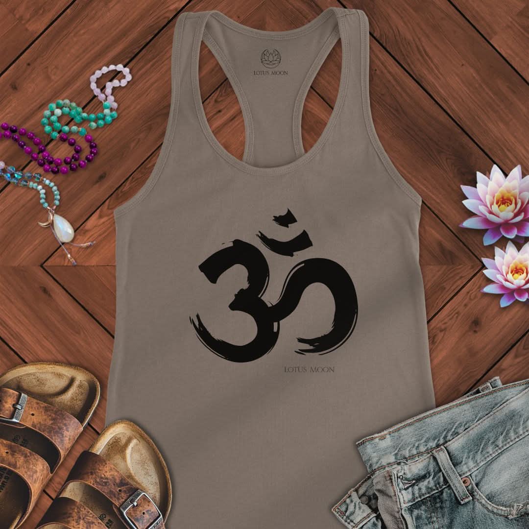 Brushstroke Om Tank Solid Warm Gray