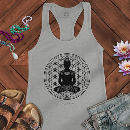 Buddha Flower of Life Tank Heather Grey