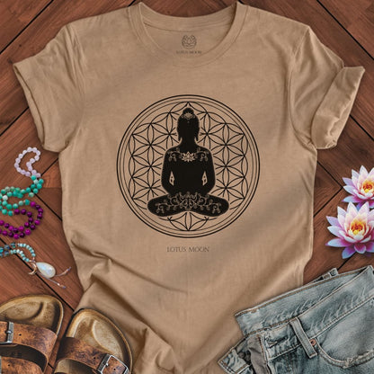 Buddha Flower of Life Tee Heather Tan