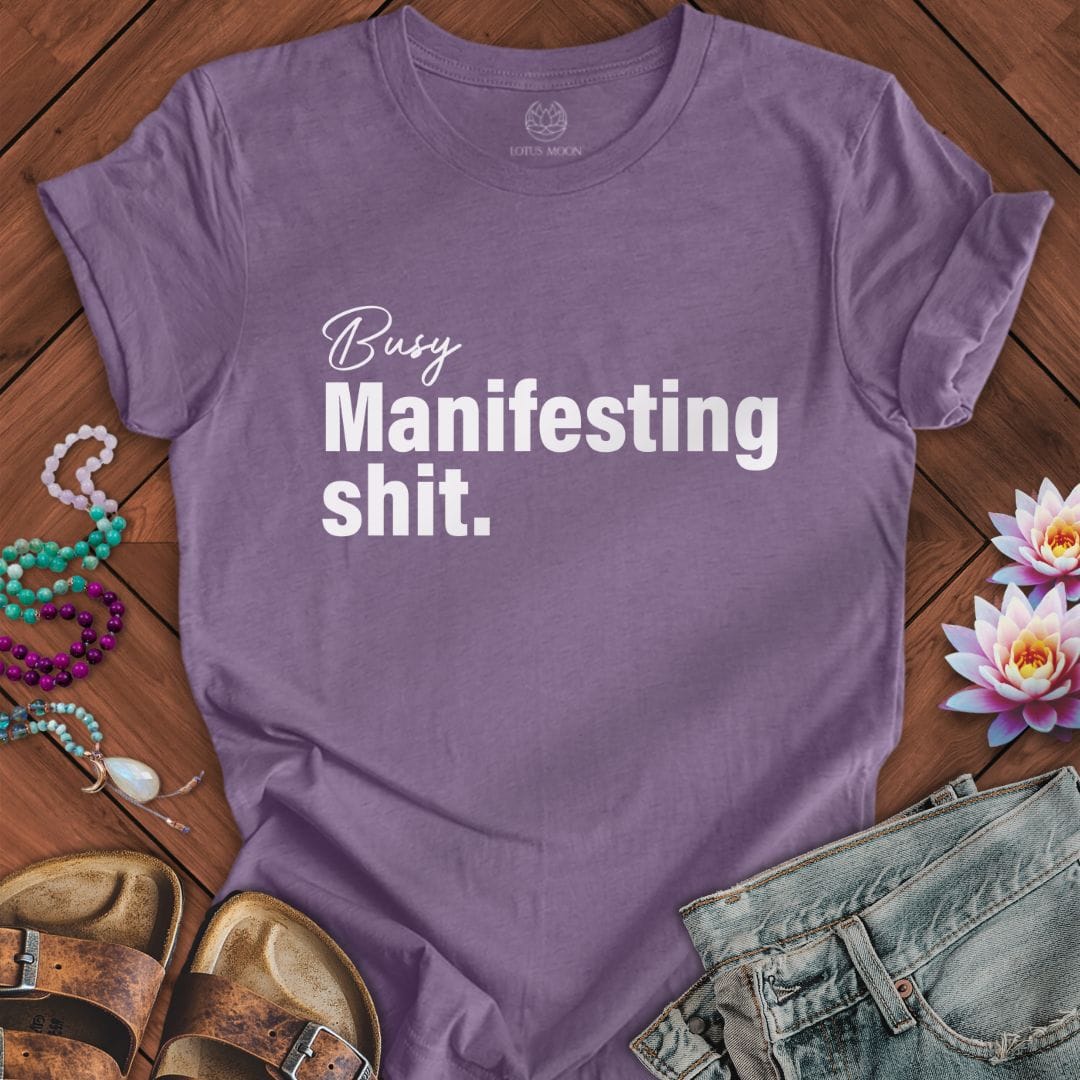 Busy Manifesting Tee Heather Purple