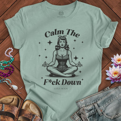 Calm Down Tee Dusty Blue