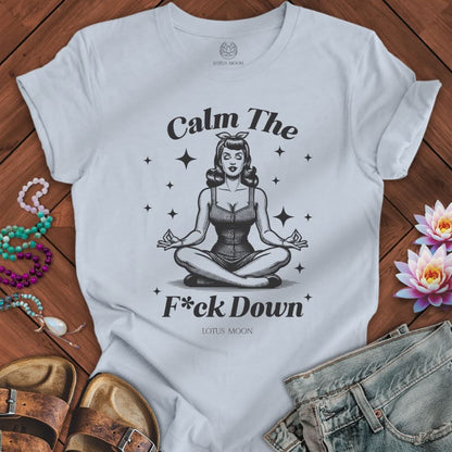 Calm Down Tee Light Blue