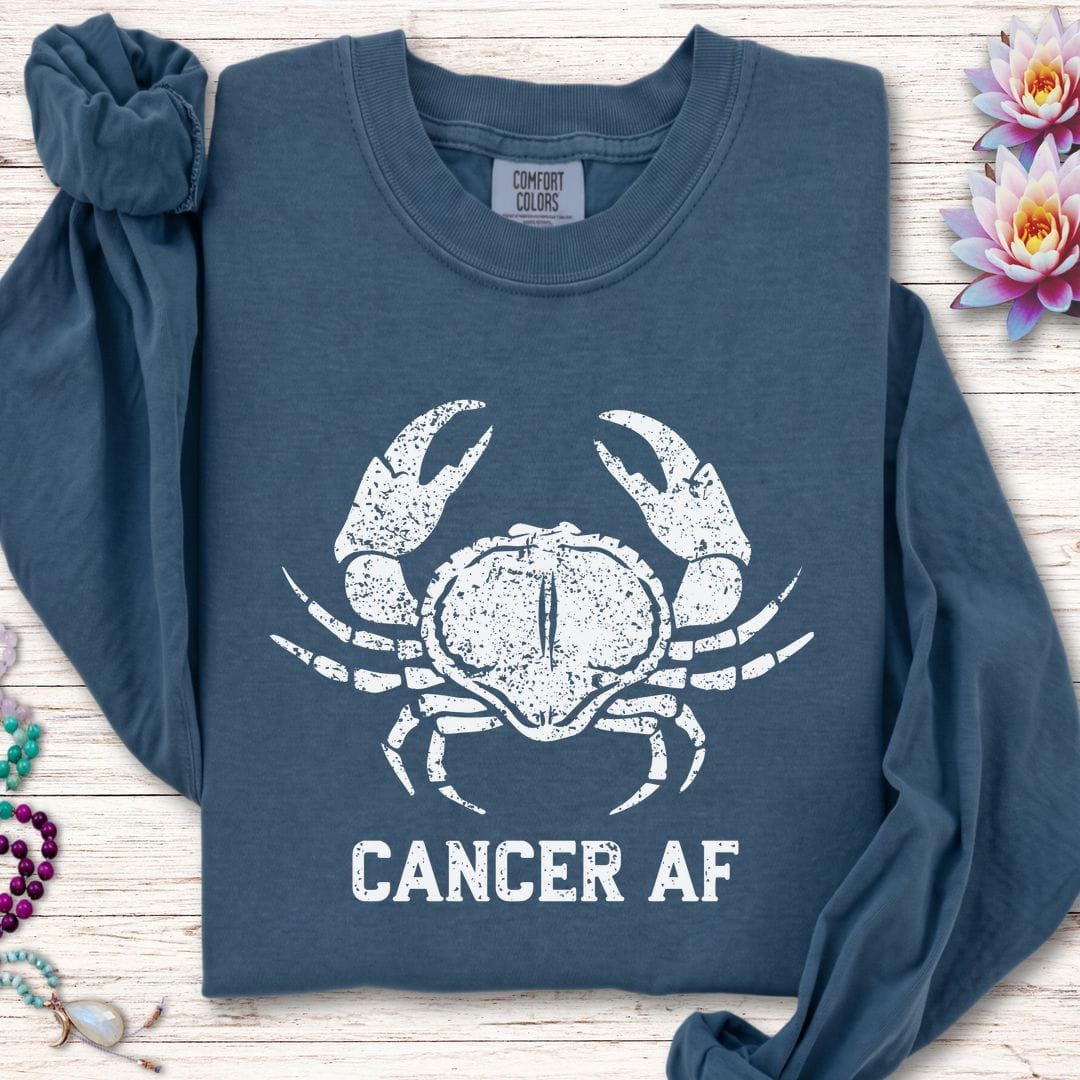 Cancer AF Long Sleeve Tee Midnight