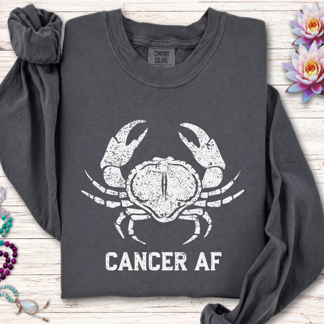 Cancer AF Long Sleeve Tee Pepper