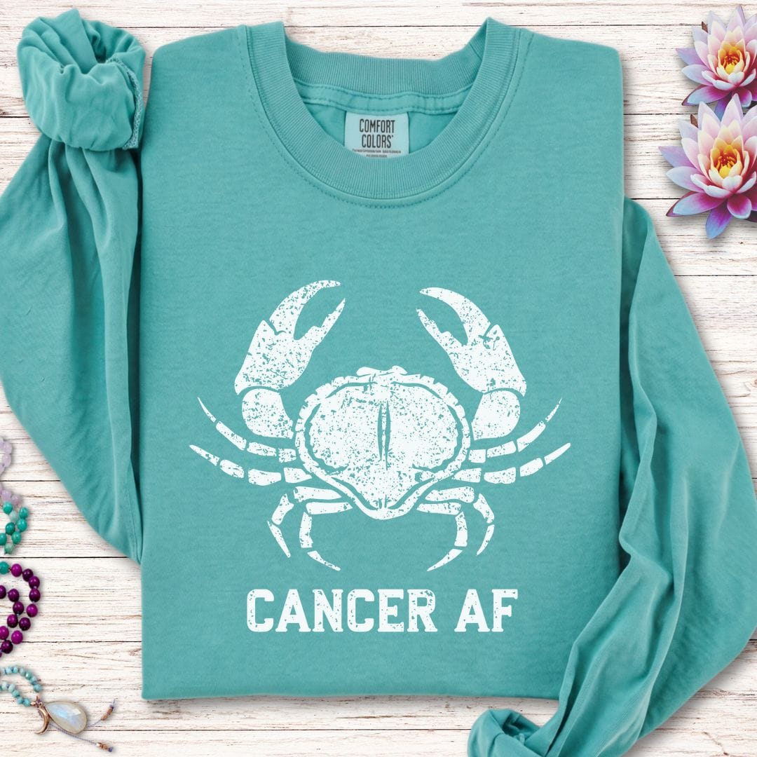 Cancer AF Long Sleeve Tee Seafoam