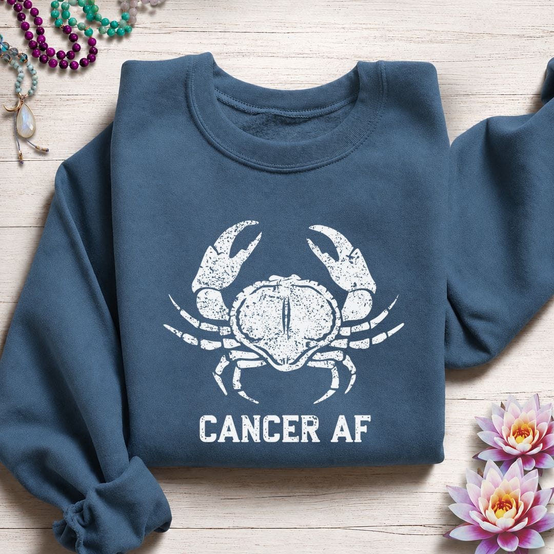 Cancer AF Sweatshirt Indigo Blue