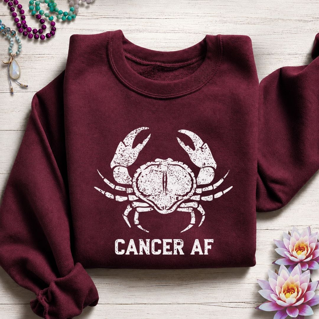 Cancer AF Sweatshirt Maroon
