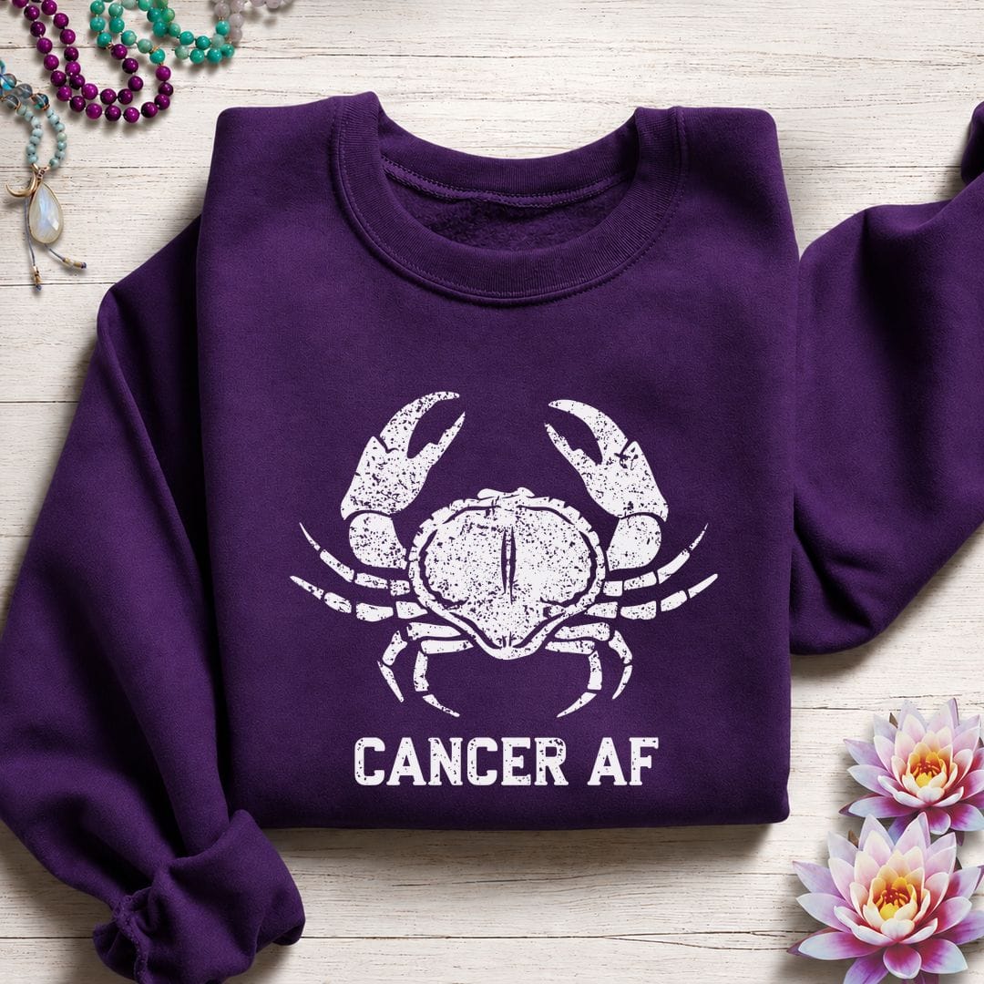 Cancer AF Sweatshirt Purple
