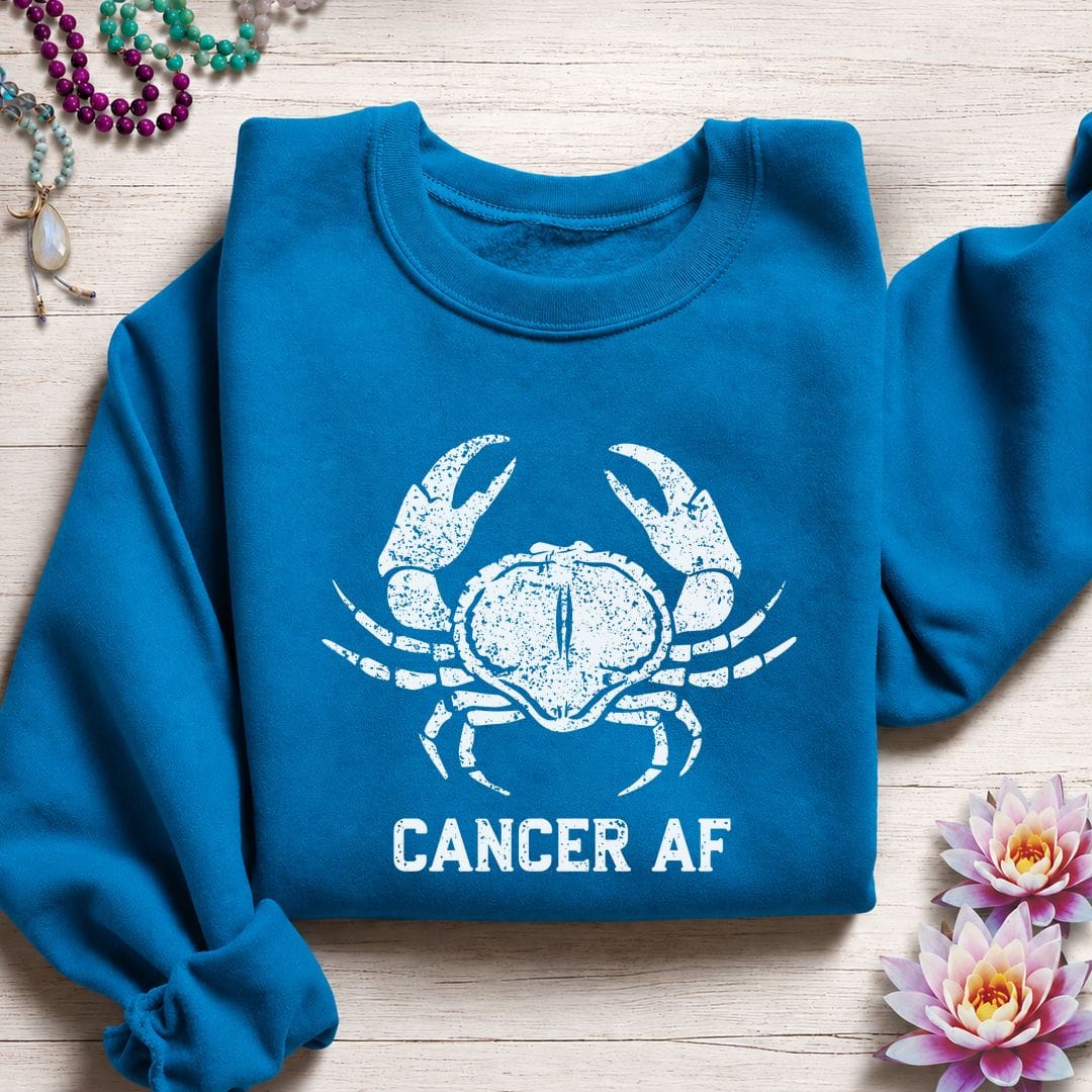Cancer AF Sweatshirt Sapphire