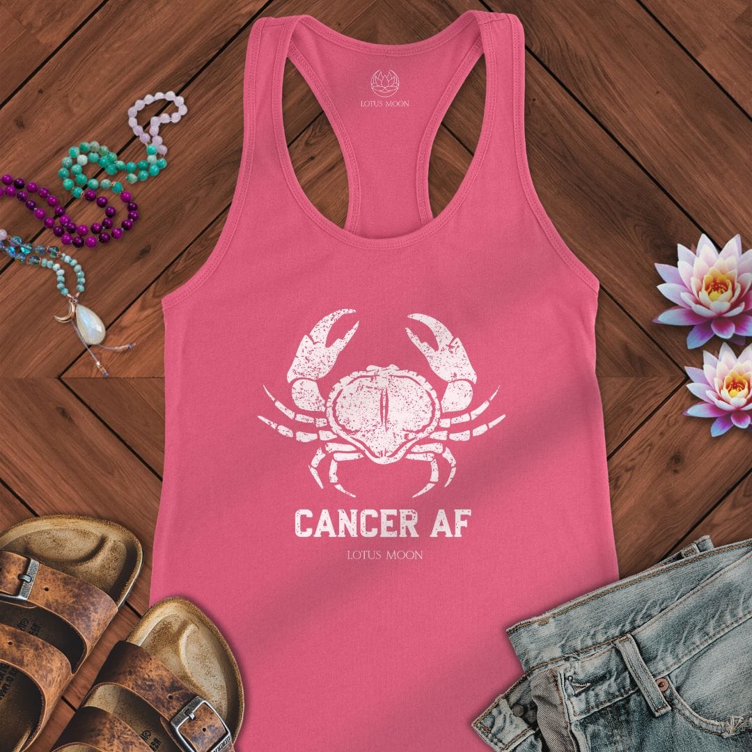 Cancer AF Tank Solid Hot Pink