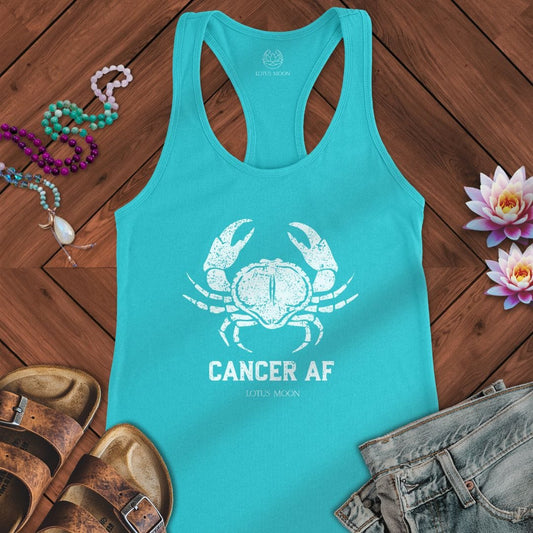 Cancer AF Tank Solid Tahiti Blue