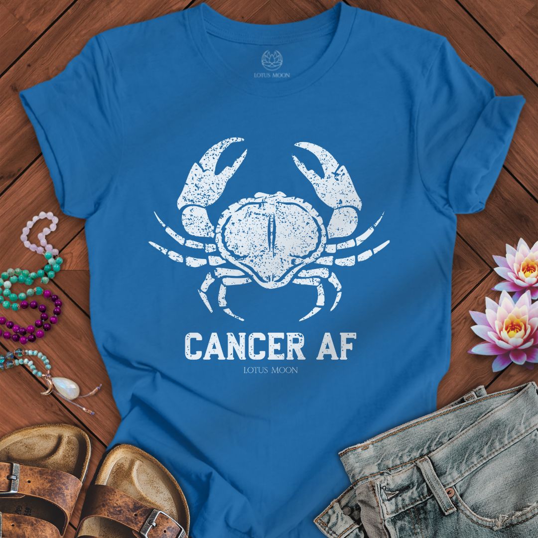 Lotus Moon Co. T-Shirt Cancer AF Tee Columbia Blue / S
