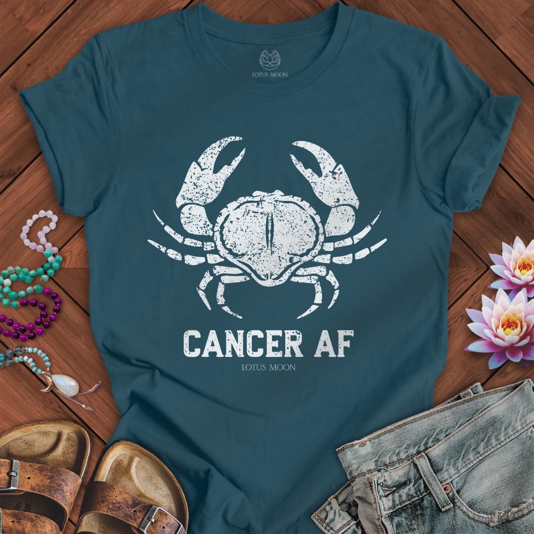 Lotus Moon Co. T-Shirt Cancer AF Tee Deep Teal / S