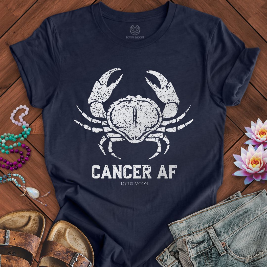 Lotus Moon Co. T-Shirt Cancer AF Tee Heather Midnight Navy / S