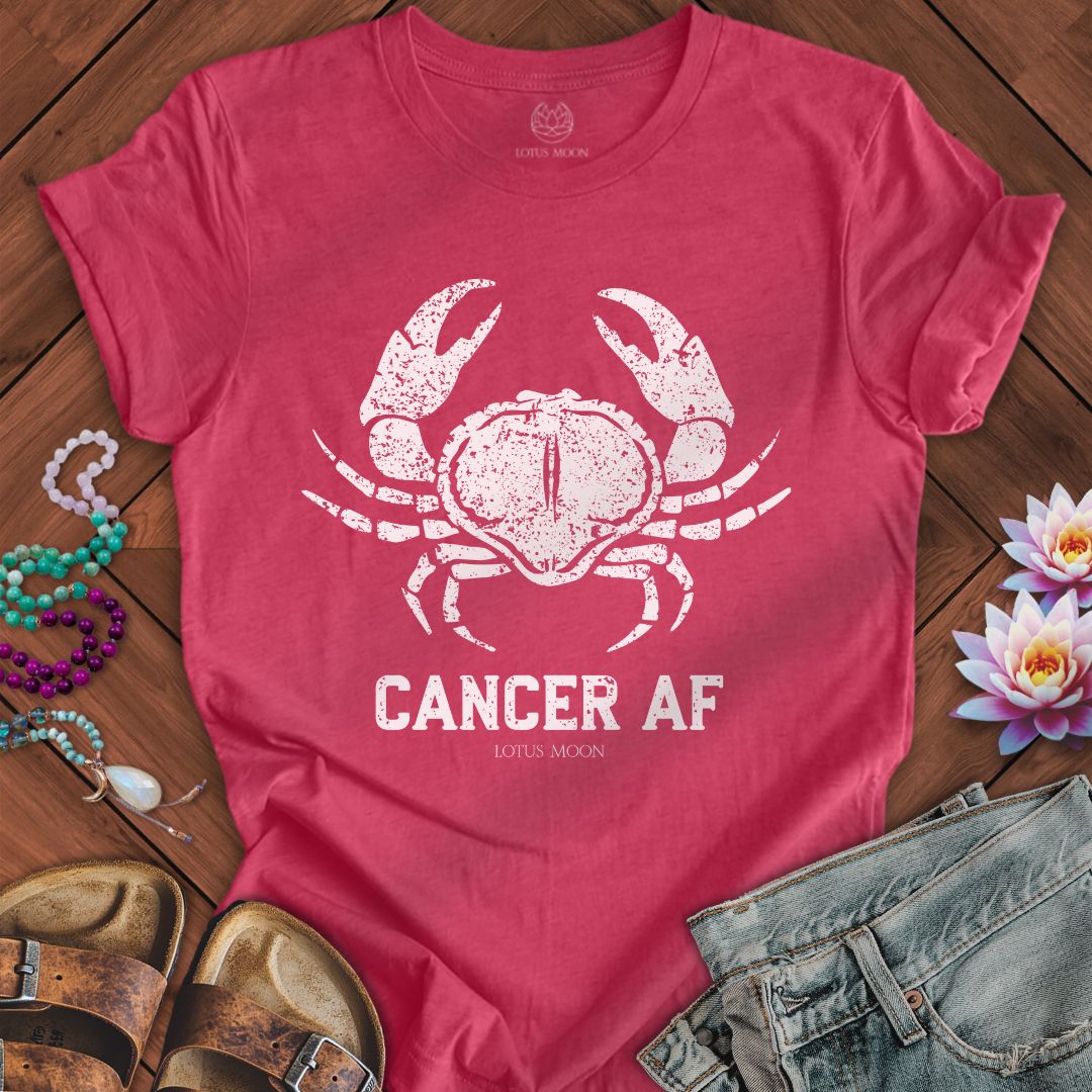 Lotus Moon Co. T-Shirt Cancer AF Tee Heather Raspberry / S
