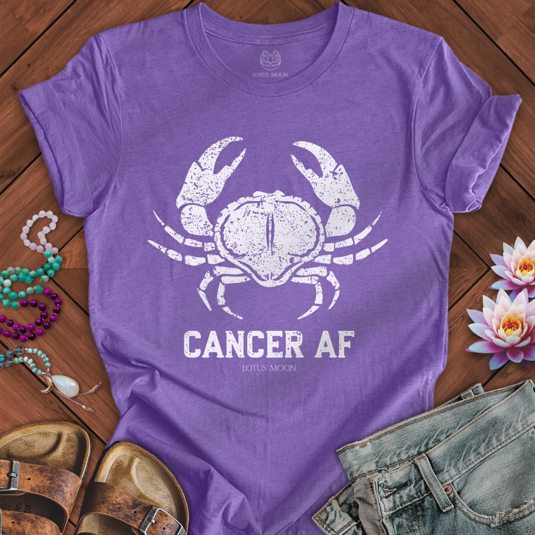 Lotus Moon Co. T-Shirt Cancer AF Tee Heather Team Purple / S