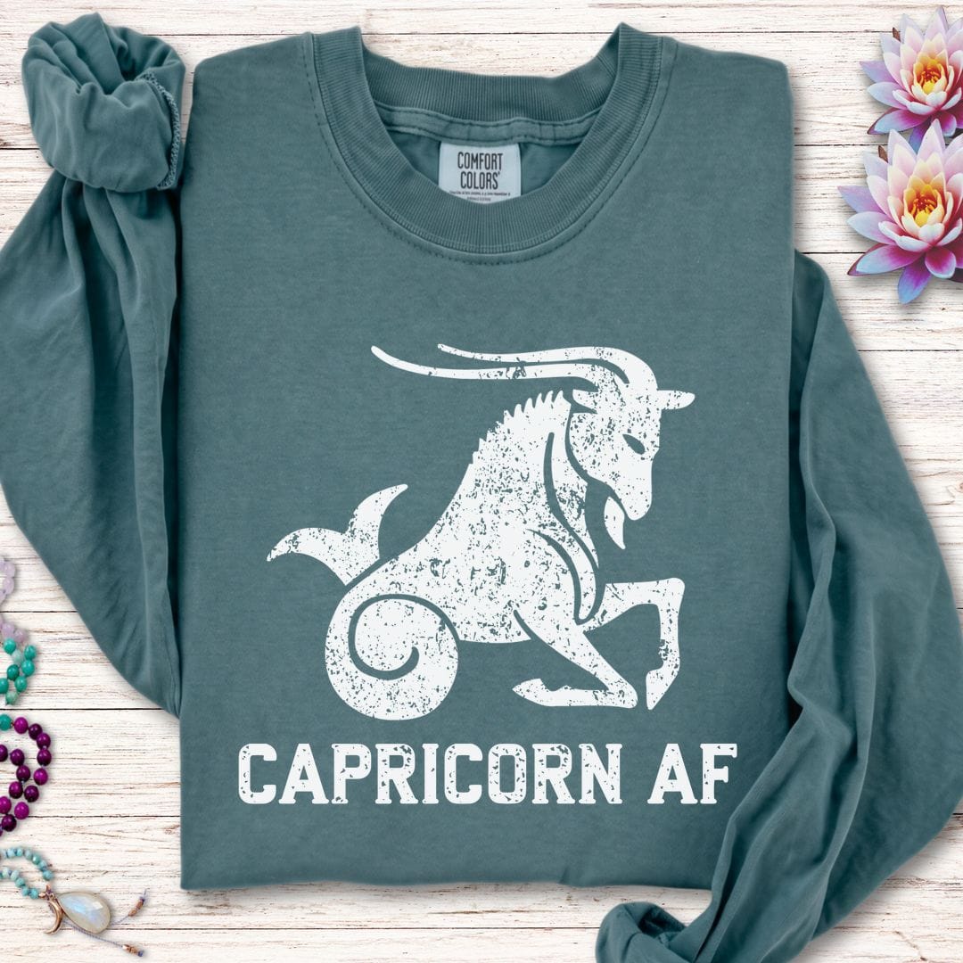 Capricorn AF Long Sleeve Tee Blue Spruce