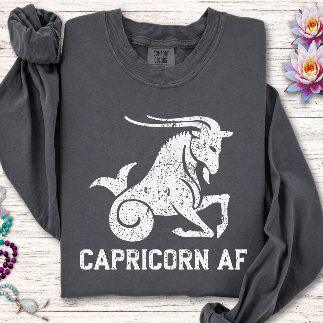 Capricorn AF Long Sleeve Tee Pepper
