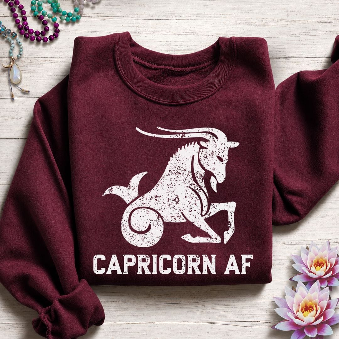 Capricorn AF Sweatshirt Maroon