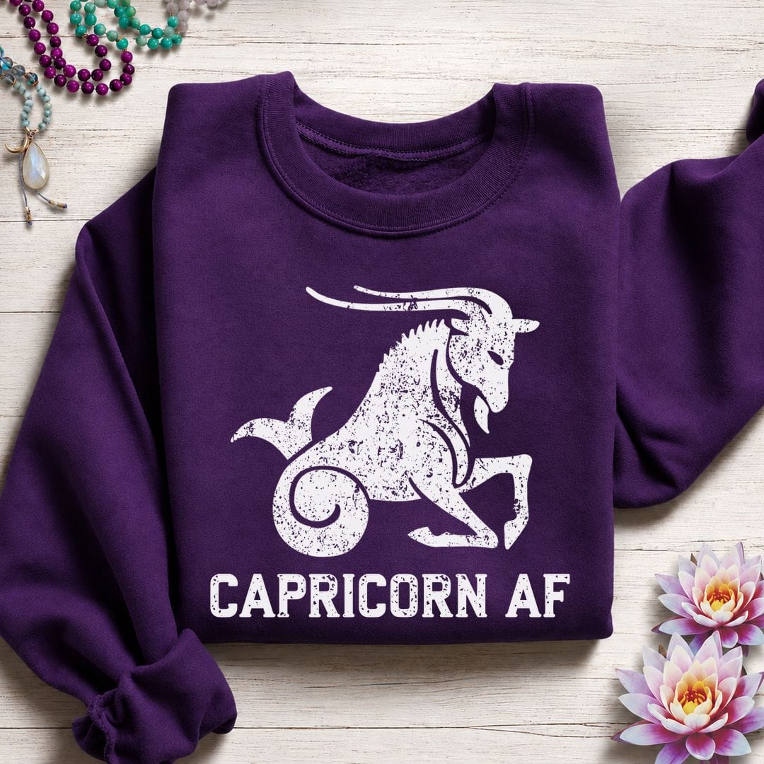 Capricorn AF Sweatshirt Purple