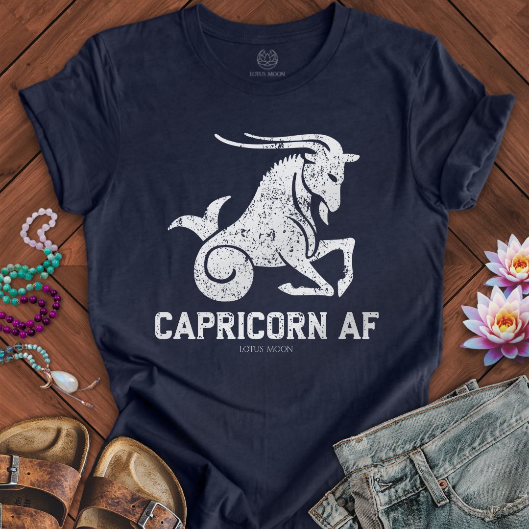 Lotus Moon Co. T-Shirt Capricorn AF Tee Heather Midnight Navy / S