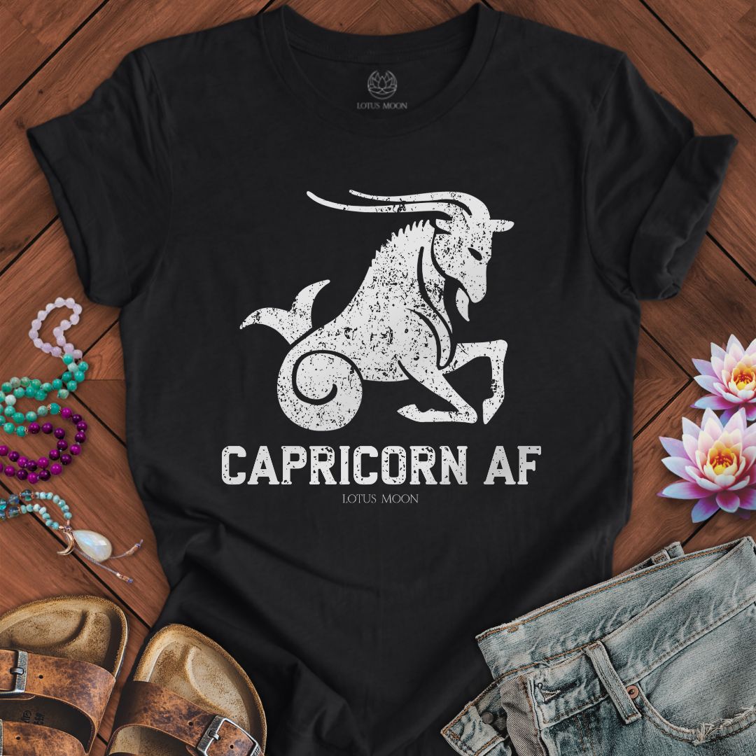 Lotus Moon Co. T-Shirt Capricorn AF Tee Solid Black Blend / S