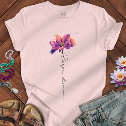 Carpe Diem Flower Tee Soft Pink