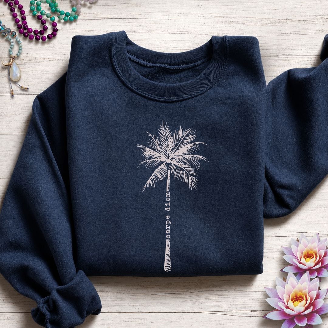 Carpe Diem Palm Sweatshirt Navy