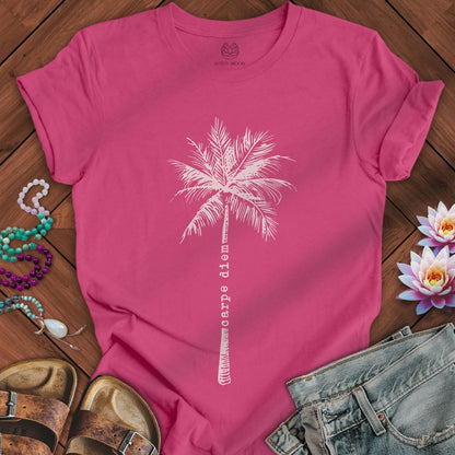 Printify T-Shirt Carpe Diem Palm Tee Berry / S